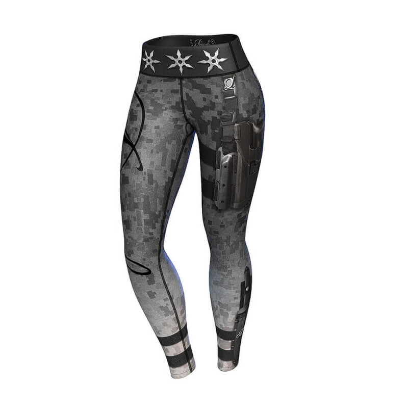 Sjekke Vigilante Compression Leggings, gray/black, Anarchy hos SportGymButikken.