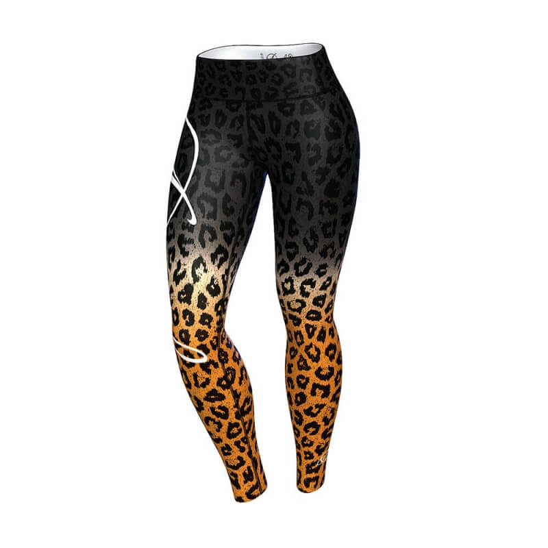 Ocelot Leggings, gray/orange, Anarchy