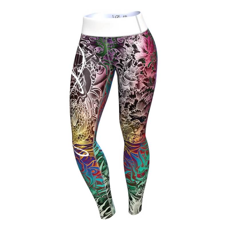Sjekke Irezumi Leggings, multi color, Anarchy hos SportGymButikken.no