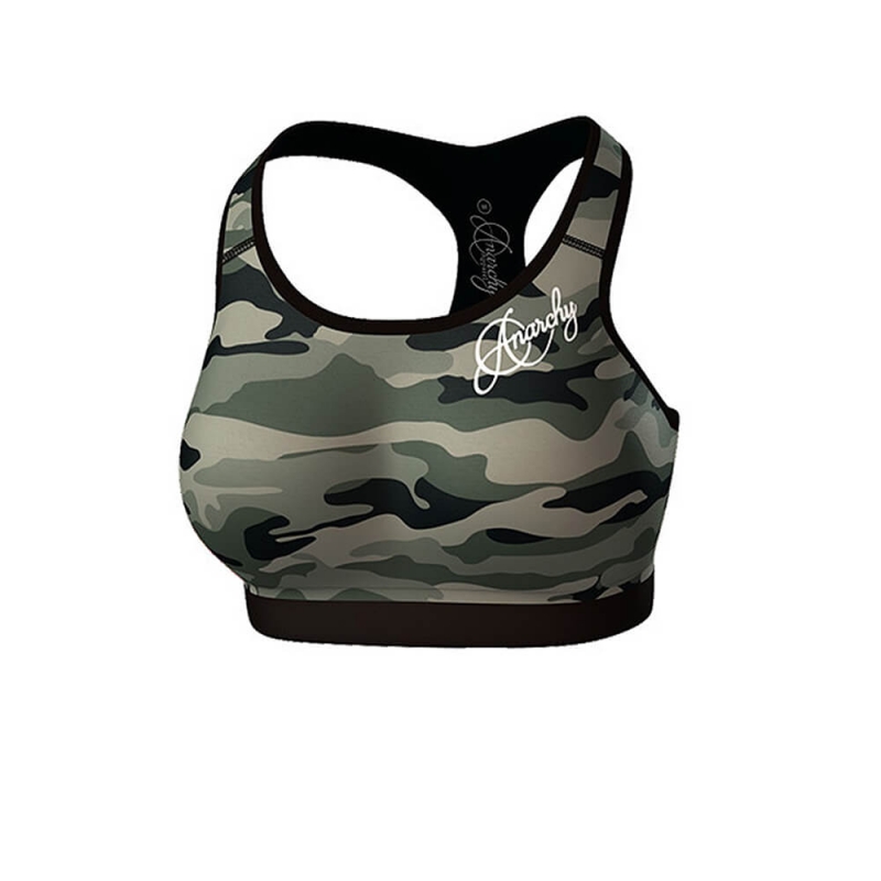 Sjekke Commando Sports Bra, green/mixed, Anarchy Apparel hos SportGymButikken.no