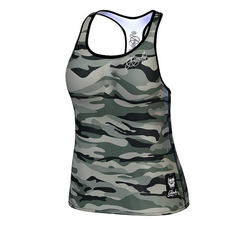 Sjekke Commando Tanktop, green/mixed, Anarchy Apparel hos SportGymButikken.no