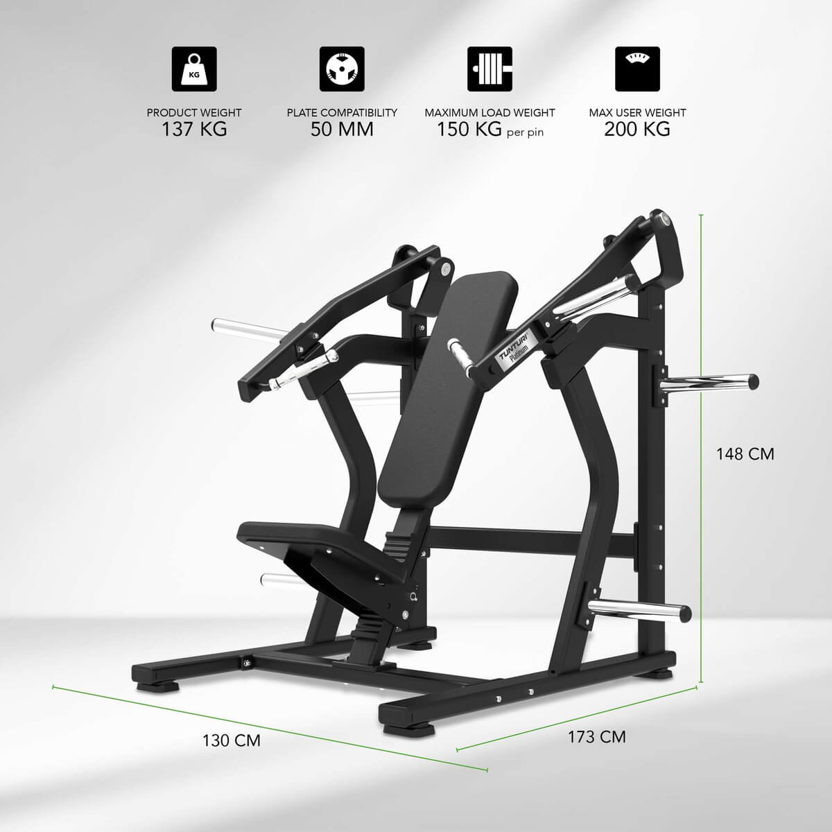 Tunturi Incline Chest Press Platinum, bilde 7 av 7