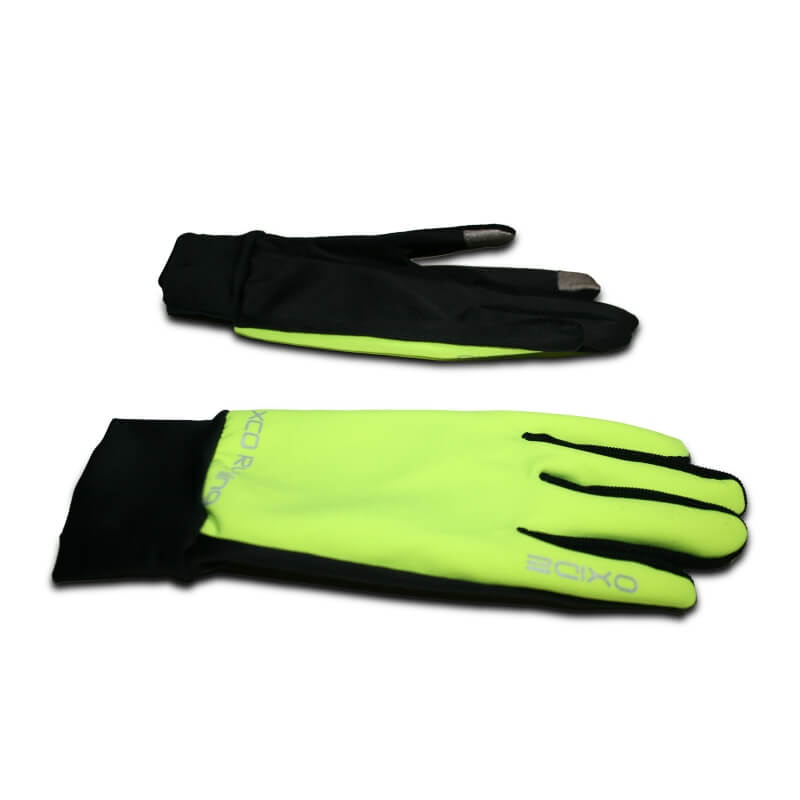 Sjekke Running Gloves, gul, Oxide  hos SportGymButikken.no