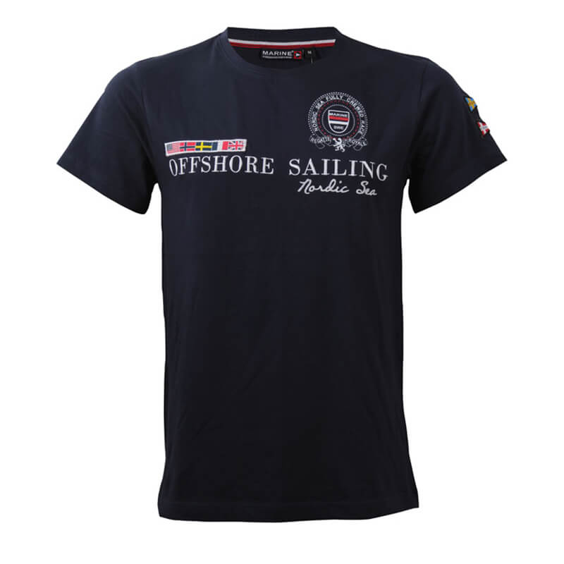 Sjekke T-Shirt, navy, Marine hos SportGymButikken.no