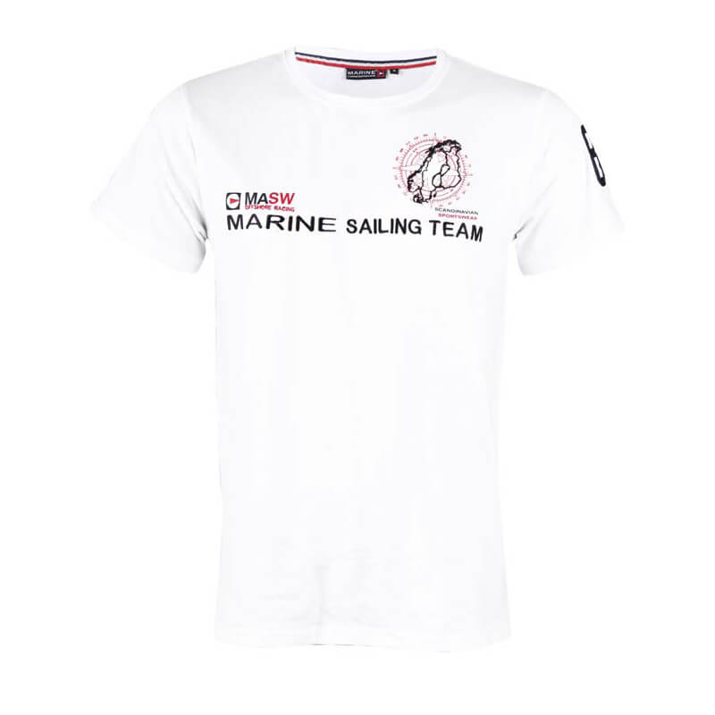 Sjekke Sailing Team T-shirt, white, Marine hos SportGymButikken.no
