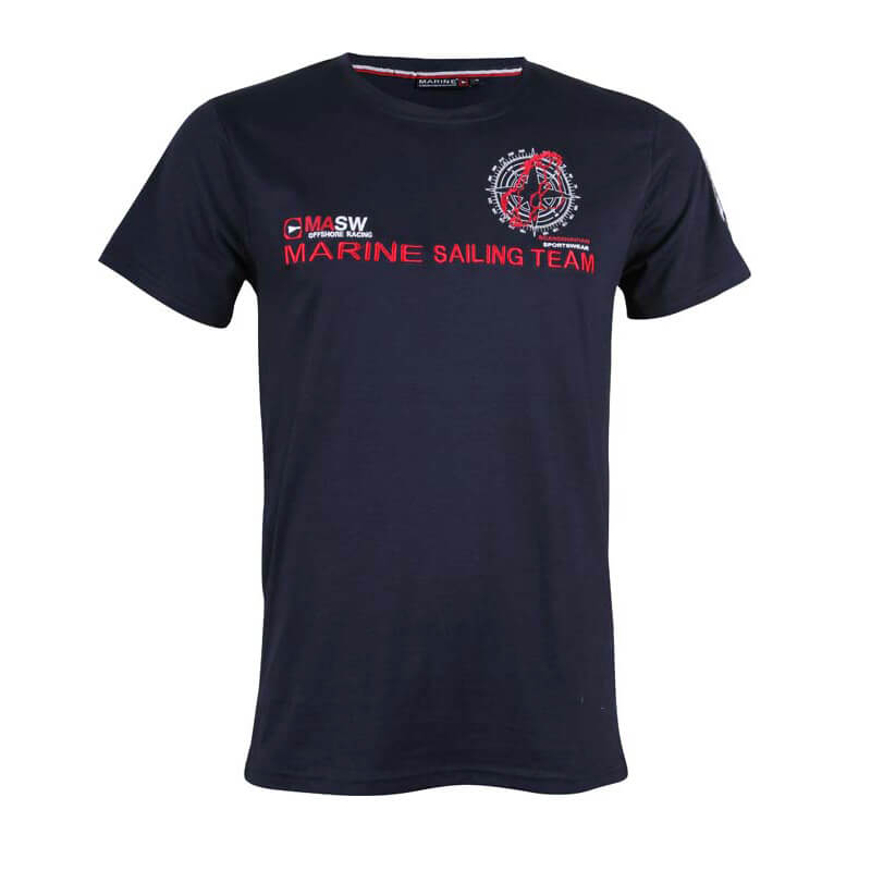 Sjekke Sailing Team T-shirt, navy, Marine hos SportGymButikken.no