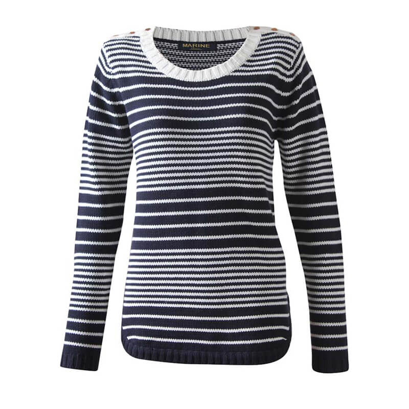 Sjekke Skagen Lady Sweater, navy comb, Marine hos SportGymButikken.no