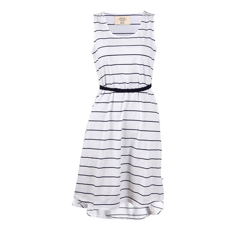 Margate Singlet Dress, white comb, Marine