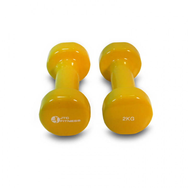 Sjekke Aerobicsmanualer, JTC Fitness, 2 x 2 kg gule hos SportGymButikken.no