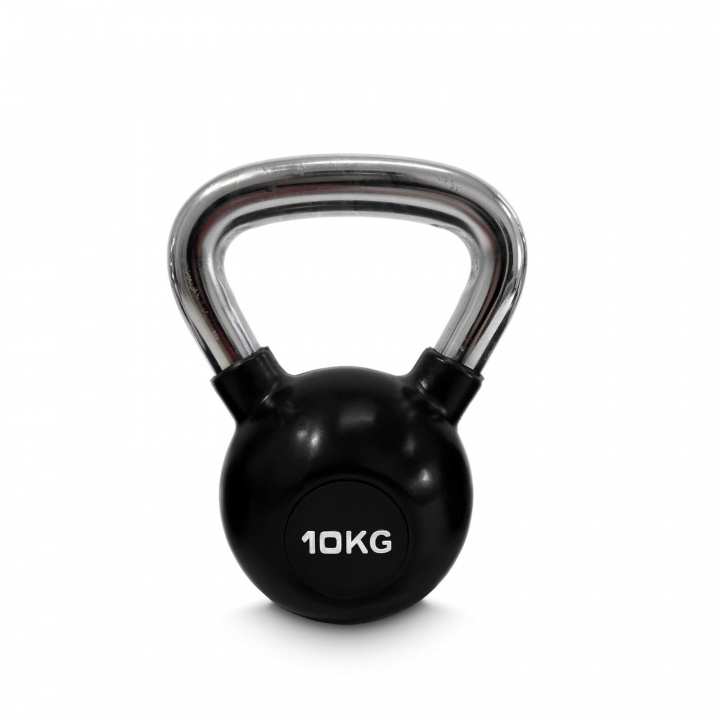 Sjekke Kettlebell gummi/krom, 10 kg, JTC Power hos SportGymButikken.no