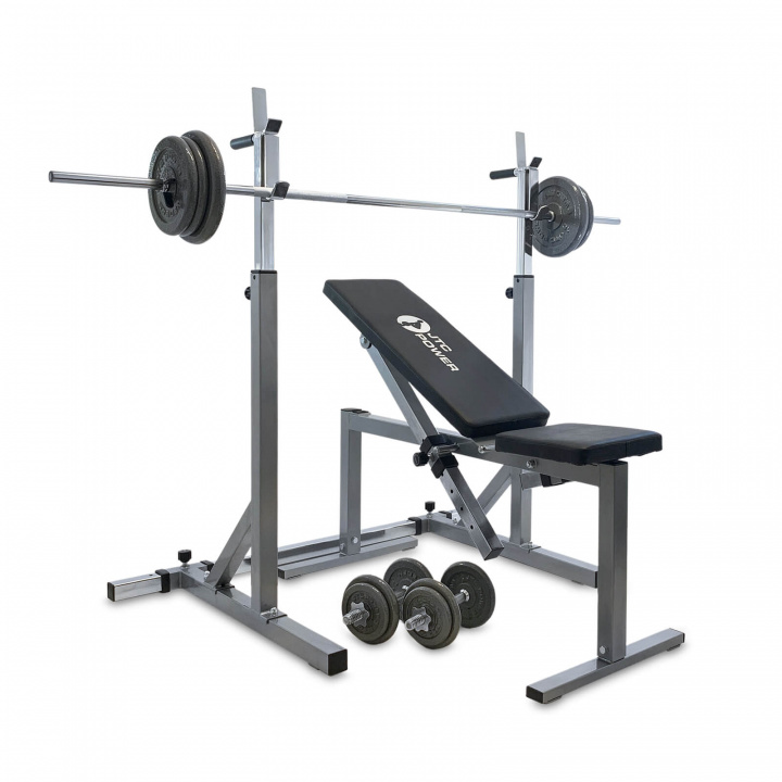 Sjekke Benk, Stativ, Vektstang og Manualsett 50 kg, JTC Power hos SportGymButikk