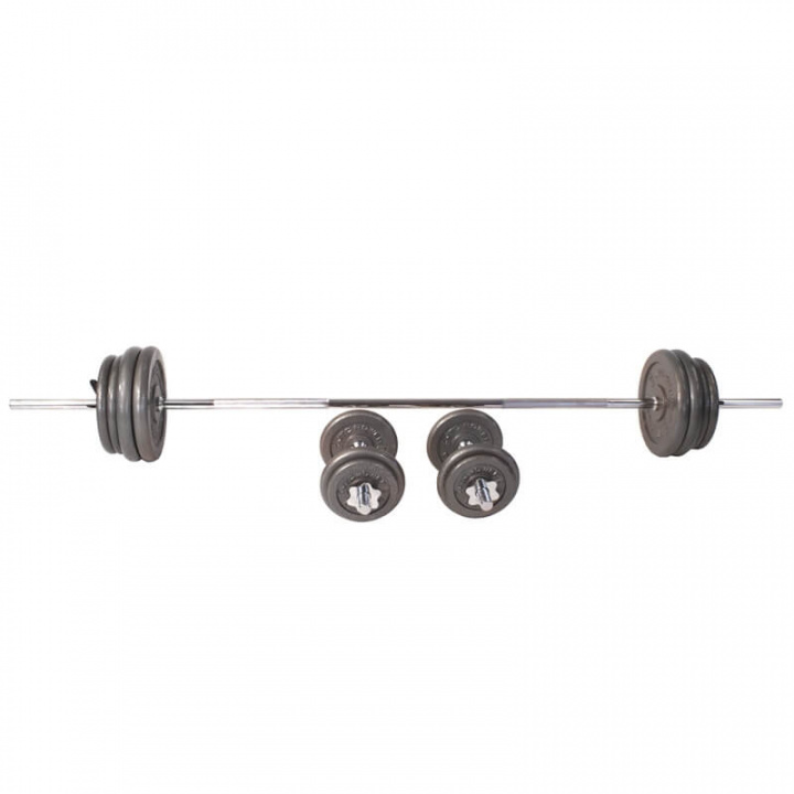 Sjekke Vektstangsett & Manualsett, 85 kg, Master hos SportGymButikken.no