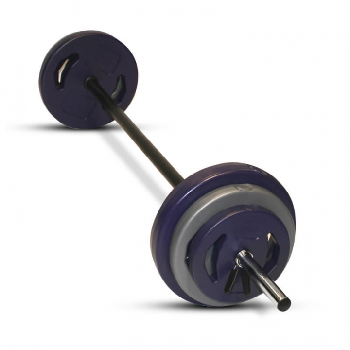 Sjekke Barpump sett 19,5 kg, gummistang, JTC Fitness hos SportGymButikken.no