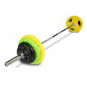 Olympisk vektstangsett, gummi 90 kg