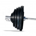 Olympisk vektstangsett, gummi 122.5 kg, Eurosport Fitness