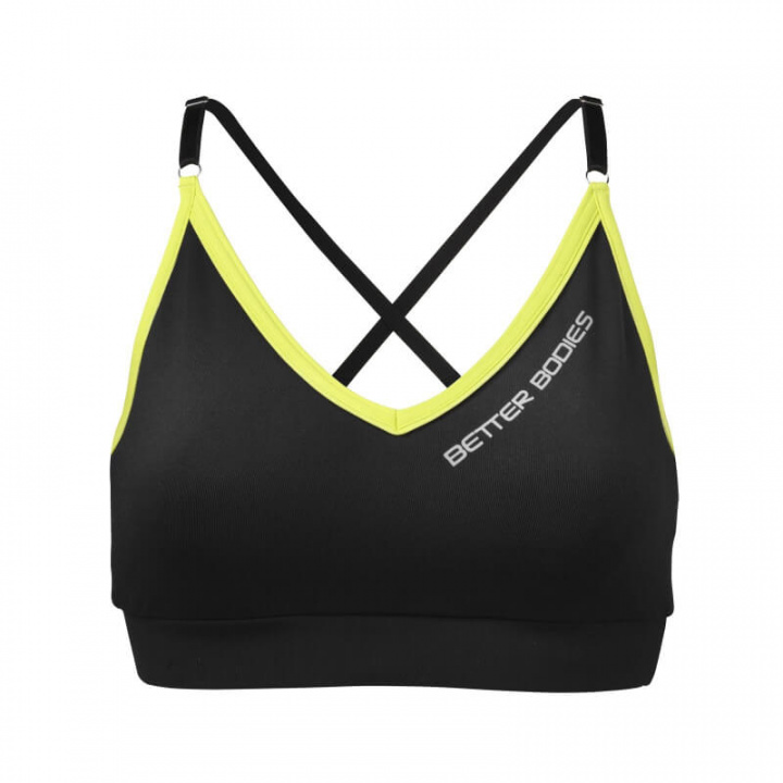 Sjekke Cherry Hill Short top, black/lime, Better Bodies hos SportGymButikken.no