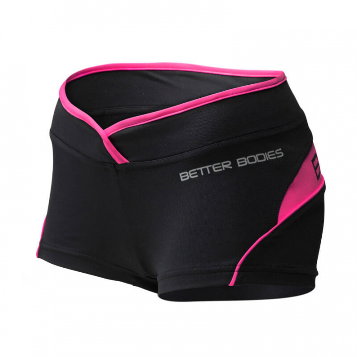 Sjekke Shaped Hotpant, black/pink, Better Bodies hos SportGymButikken.no