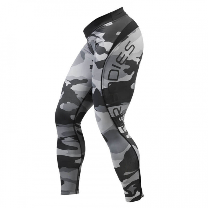 Sjekke Camo Long Tights, grey camoprint, Better Bodies hos SportGymButikken.no