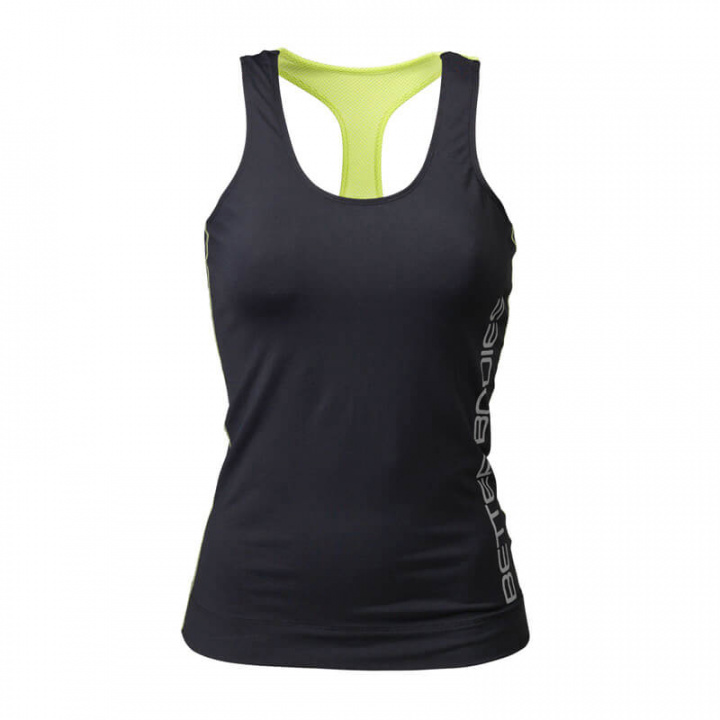 Sjekke Athlete T-back, Better, black/lime, Better Bodies hos SportGymButikken.no