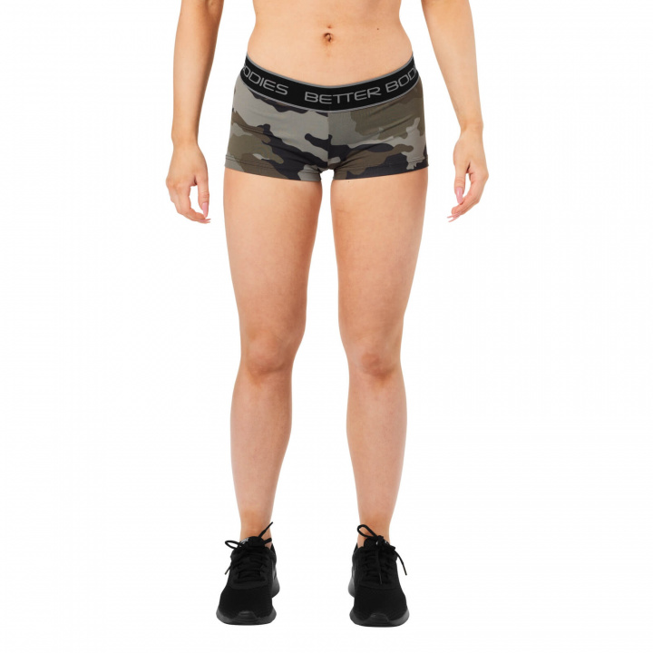 Sjekke Fitness Hotpant, green camoprint, Better Bodies hos SportGymButikken.no