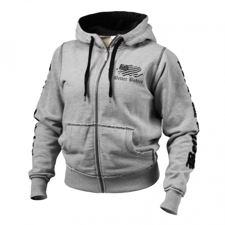 Sjekke Heavy Street Hoodie, grey melange, Better Bodies hos SportGymButikken.no