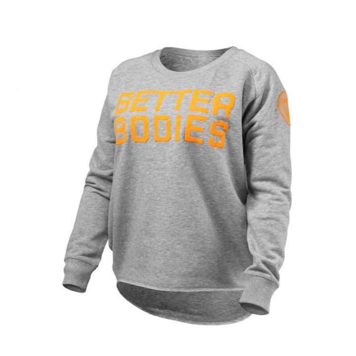 Sjekke Wideneck Sweatshirt, grey melange, Better Bodies hos SportGymButikken.no