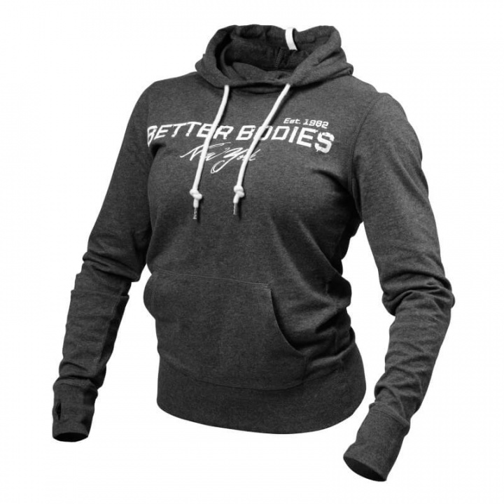 Sjekke N.Y Hood Sweater, antracite melange, Better Bodies hos SportGymButikken.n