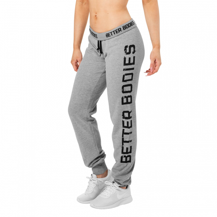 Sjekke Slim Sweatpant, grey melange, Better Bodies hos SportGymButikken.no