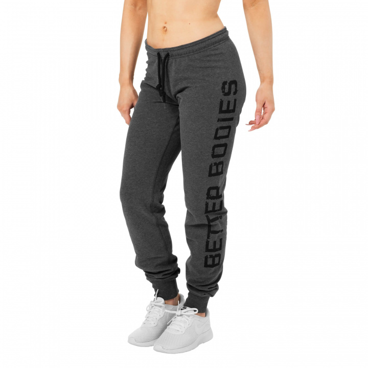 Sjekke Slim Sweatpant, antracite melange, Better Bodies hos SportGymButikken.no