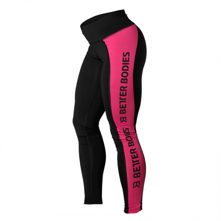 Sjekke Side Panel Tights, black/pink, Better Bodies hos SportGymButikken.no