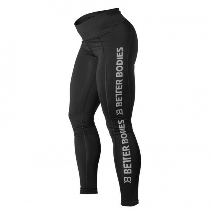 Sjekke Side Panel Tights, black/black, Better Bodies hos SportGymButikken.no