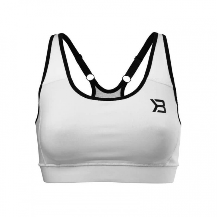 Sjekke Sports Bra, white, small hos SportGymButikken.no