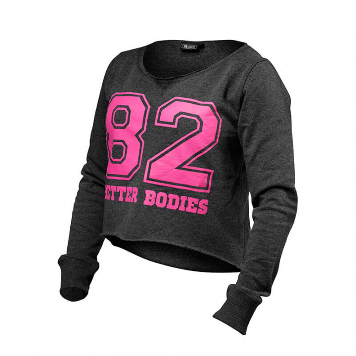 Sjekke Cropped Sweater, antracite melange, Better Bodies hos SportGymButikken.no