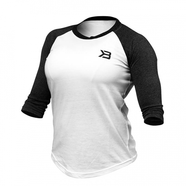 Sjekke Women's Baseball Tee, antracite melange/white, Better Bodies hos SportGym