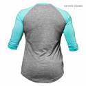 Women\'s Baseball Tee, grey melange/light aqua, Better Bodies