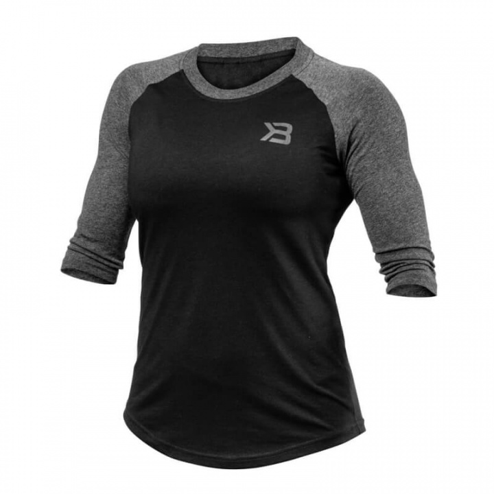 Sjekke Women's Baseball Tee, black, Better Bodies hos SportGymButikken.no