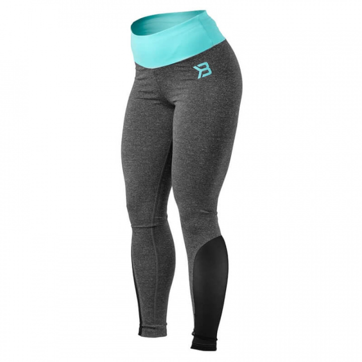 Sjekke BB Shaped Tights, antracite melange/light aqua, Better Bodies hos SportGy