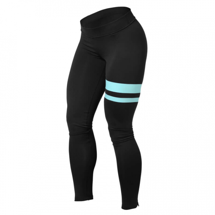 Sjekke Varsity Tights, LIMITED PRODUCTION, black/aqua, Better Bodies hos SportGy