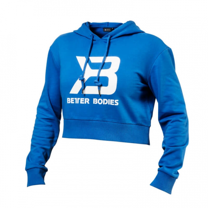 Sjekke Cropped Hoodie, bright blue, Better Bodies hos SportGymButikken.no