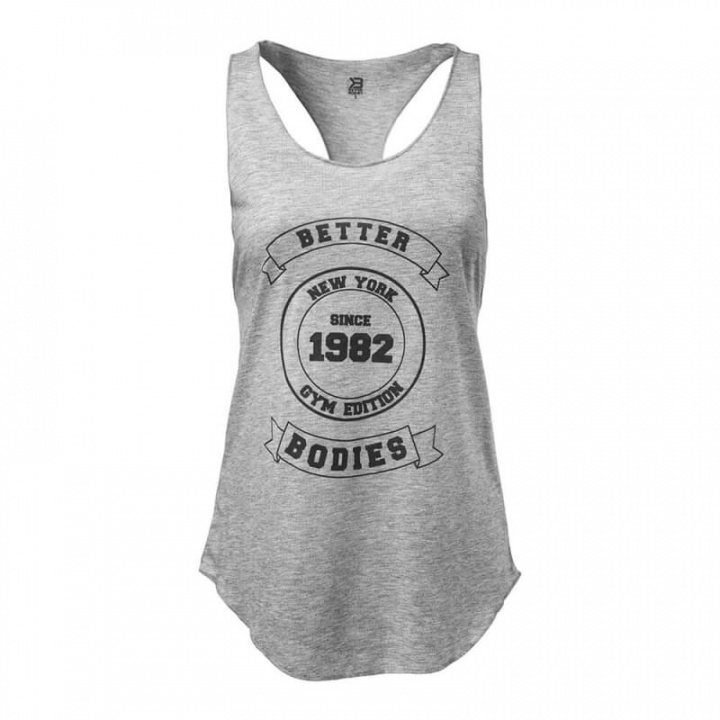 Sjekke Bowery Tank, grey melange, Better Bodies hos SportGymButikken.no