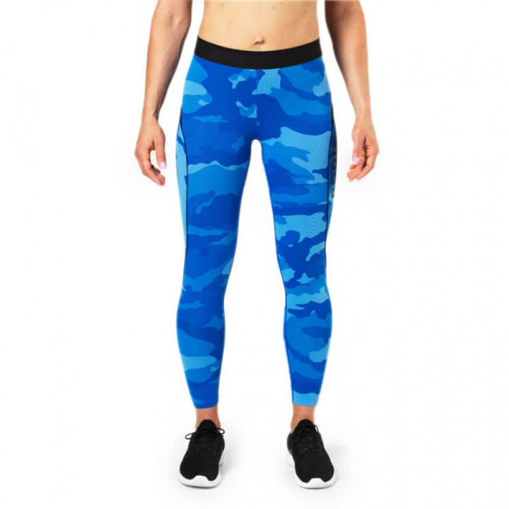 Sjekke Fitness Curve Tights, blue camo, Better Bodies hos SportGymButikken.no