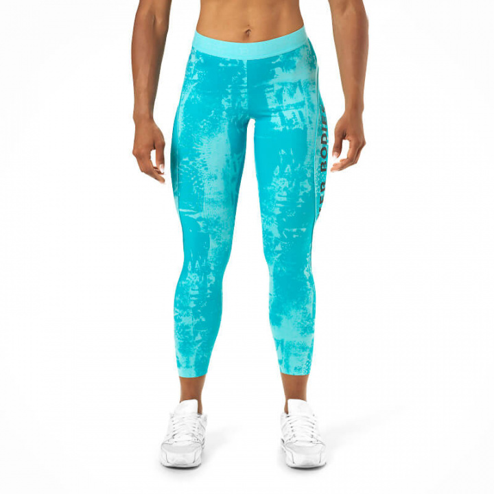 Sjekke Gracie Curve Tights, aqua print, Better Bodies hos SportGymButikken.no