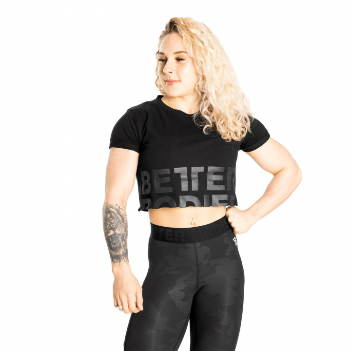 Sjekke Astoria Cropped Tee, black, Better Bodies hos SportGymButikken.no