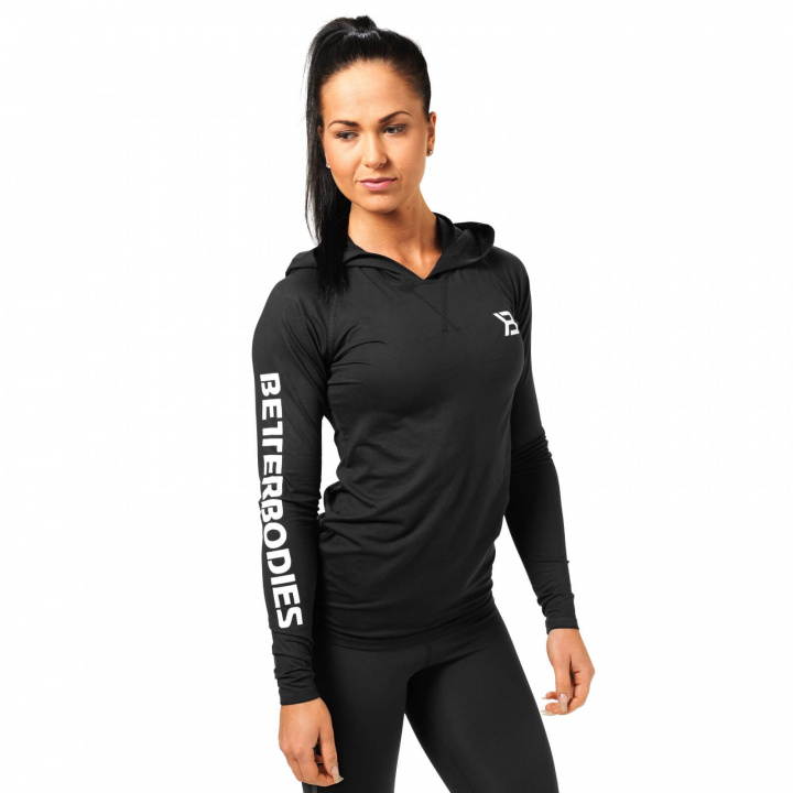 Sjekke Performance Ls Hood, black, Better Bodies hos SportGymButikken.no