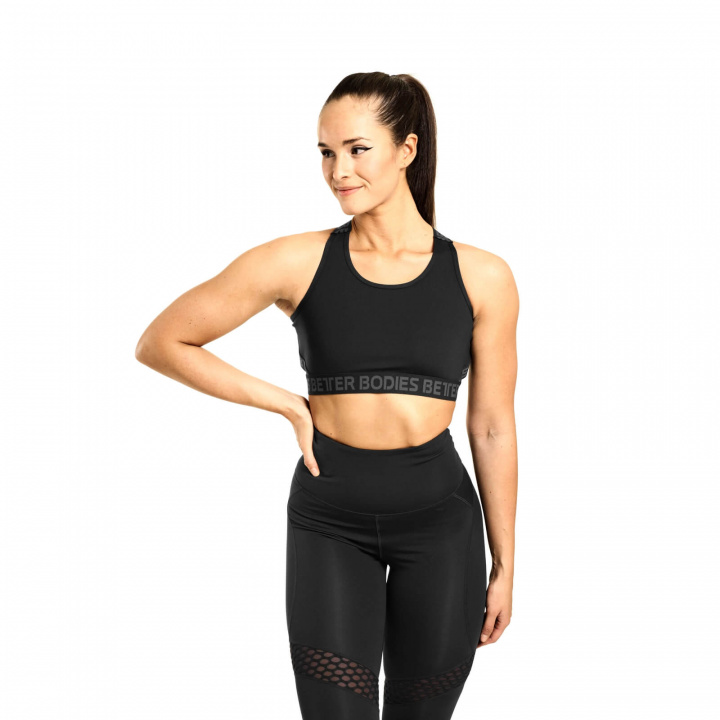 Sjekke Waverly Elastic Bra, black, Better Bodies hos SportGymButikken.no