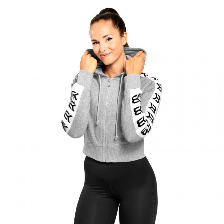 Sjekke Vesey Cropped Hood, grey melange, Better Bodies hos SportGymButikken.no