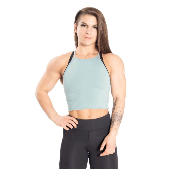 Sjekke Performance Crop Halter, teal green, Better Bodies hos SportGymButikken.n