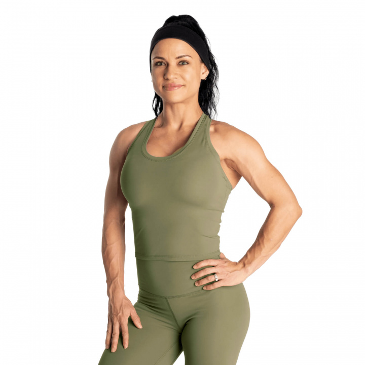 Sjekke Core Crop T-back, washed green, Better Bodies hos SportGymButikken.no