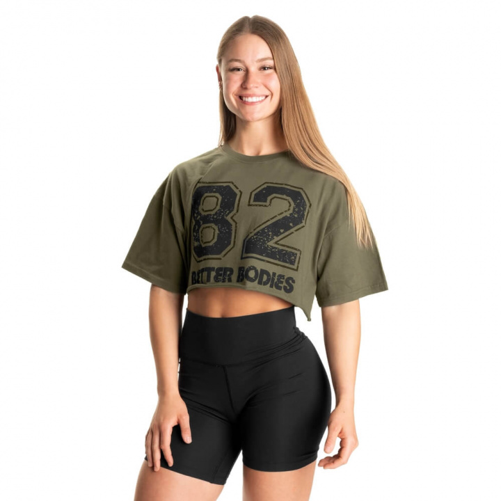 82 Onesize Tee, washed green, Better Bodies i gruppen DameKlær / Overdeler / Crop Tops hos Sportgymbutikken.no (BB-111133-664)