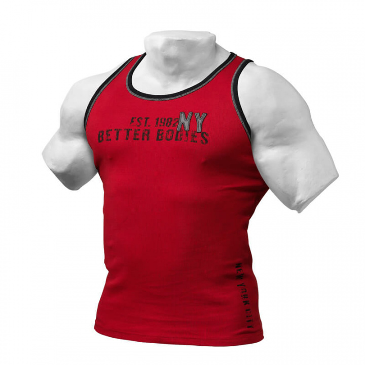 Sjekke BB Rib Tank, red/black, Better Bodies hos SportGymButikken.no